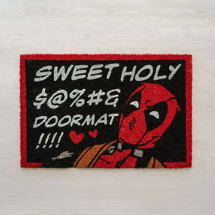 ERIK Felpudo Deadpool Marvel 60x40cm Fibra de Coco Base PVC Antideslizante