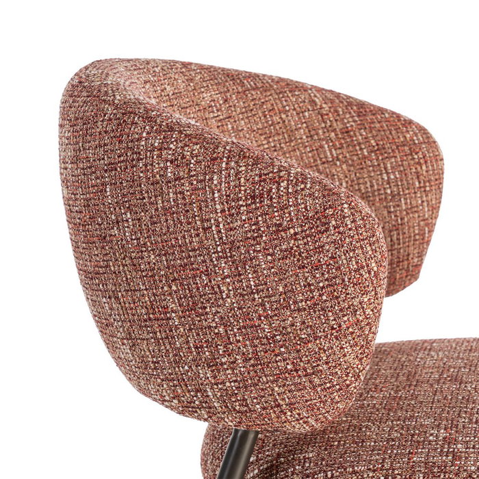 Silla Jaspeado Rojo Tejido-Metal 57 X 60 X 81 cm (Set de 2)