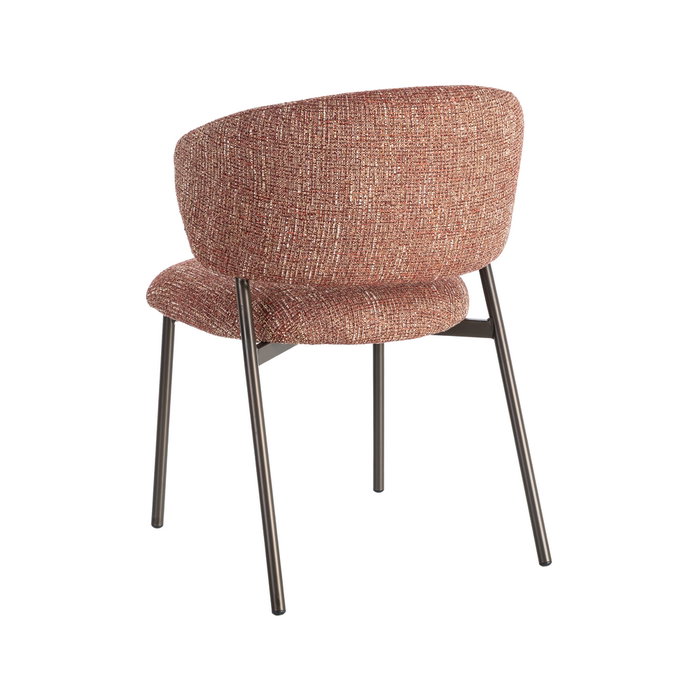 Silla Jaspeado Rojo Tejido-Metal 57 X 60 X 81 cm (Set de 2)