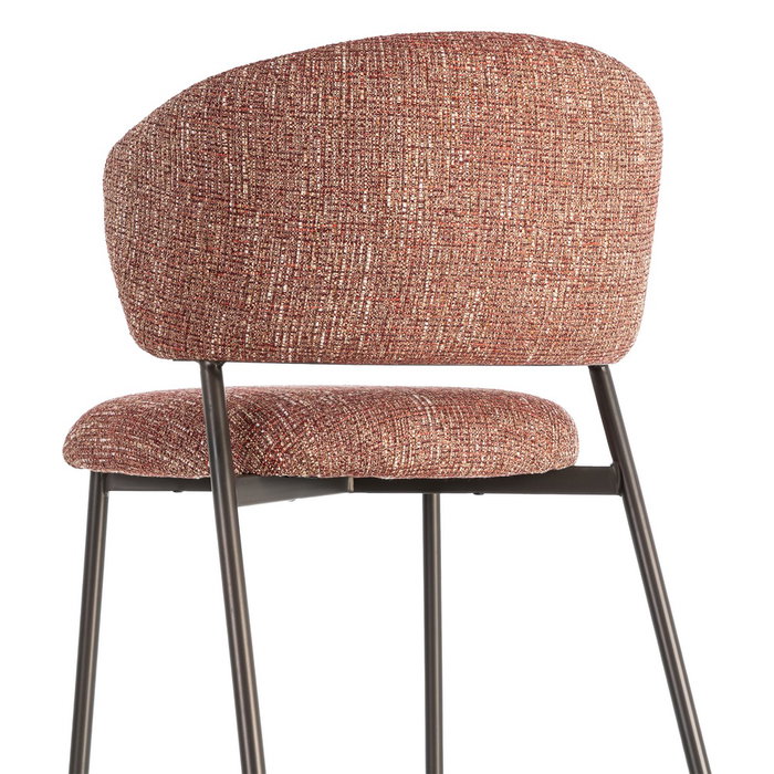 Silla Jaspeado Rojo Tejido-Metal 57 X 60 X 81 cm (Set de 2)