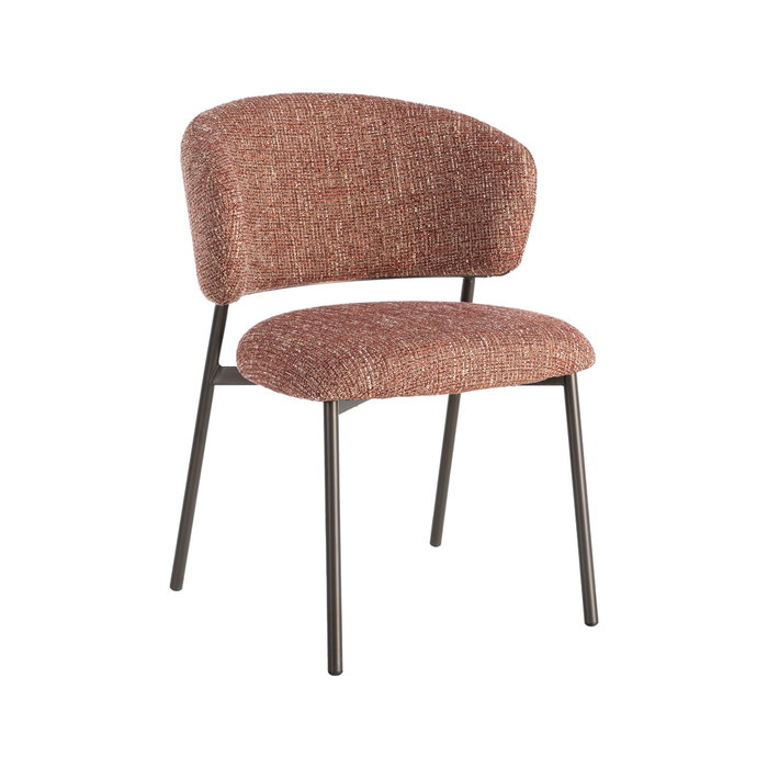 Silla Jaspeado Rojo Tejido-Metal 57 X 60 X 81 cm (Set de 2)