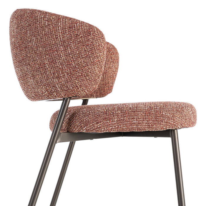 Silla Jaspeado Rojo Tejido-Metal 57 X 60 X 81 cm (Set de 2)