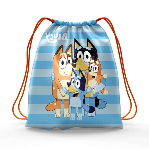 Cerdá Saquito Bluey, para niños de 6 años, cojín decorativo azul, 42 cm x 32 cm