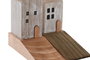 DKD Home Decor Sujetapuertas Boho Blanco Natural Pino 6 x 12 x 16 cm (12 Unidades)