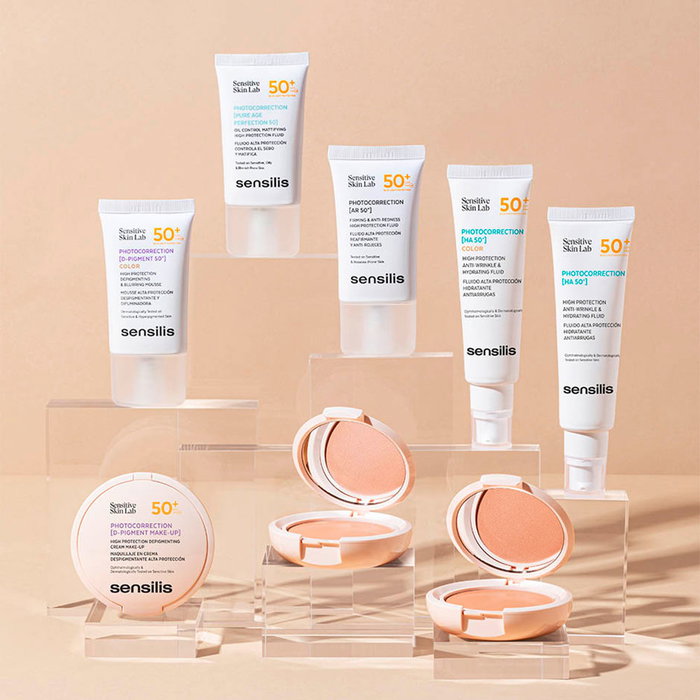 Sensilis Photocorrection D-Pigment Make-Up #01 - Maquillaje en Crema Corrector SPF50+ Protector Solar Facial - 10 gr