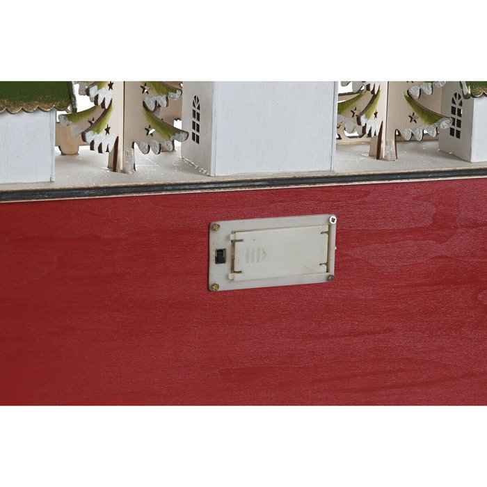 DKD Home Decor Calendario de Adviento LED de Madera, Surtido de 2 Unidades (Rojo y Rosa)