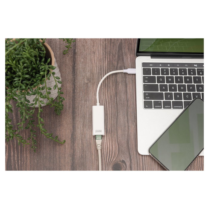 Digitus Adaptador USB 3.0/C a RJ45 Gigabit Ethernet St/Bu 20cm