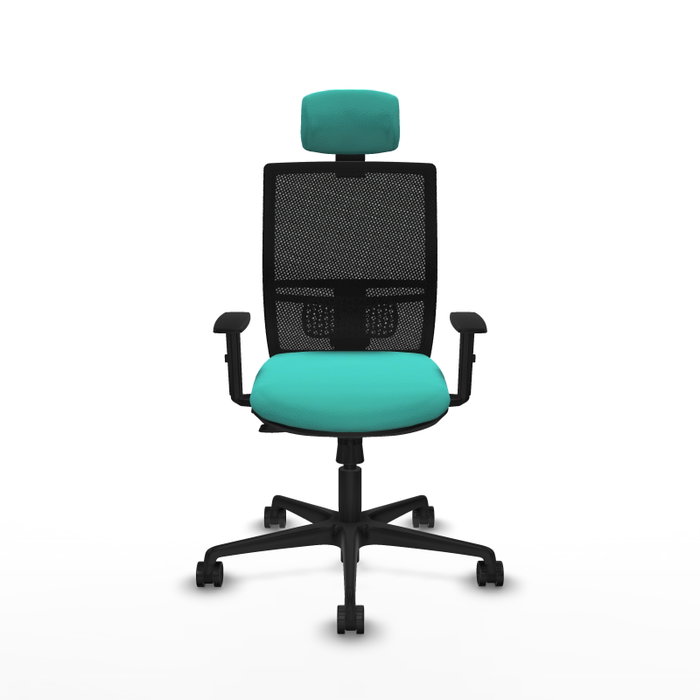 PIQUERAS Y CRESPO Silla de oficina Yunquera Sincro/Traslack Turquesa y Negro