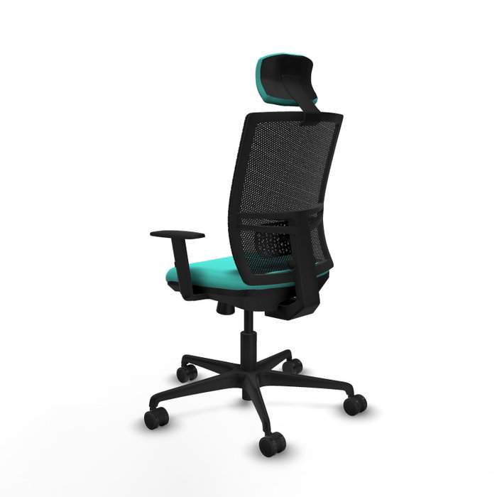 PIQUERAS Y CRESPO Silla de oficina Yunquera Sincro/Traslack Turquesa y Negro