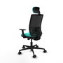 PIQUERAS Y CRESPO Silla de oficina Yunquera Sincro/Traslack Turquesa y Negro