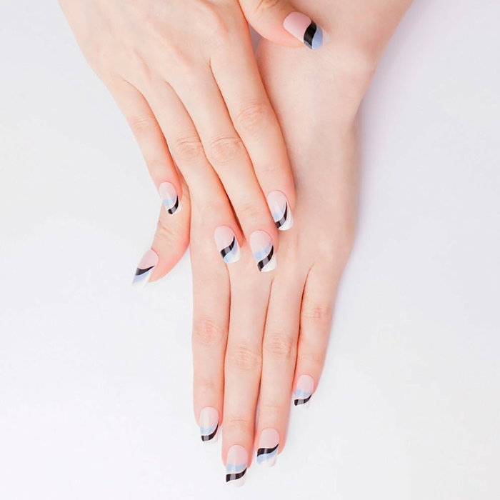 Nooves Láminas de Uñas de Gel Flowing Stream Premium Glam Art Design 20 u