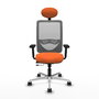 PIQUERAS Y CRESPO Silla de oficina Zulema con mecanismo Sincro/Traslack, Naranja y Gris
