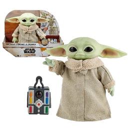 Mattel Peluche Baby Yoda con Movimiento y Sonido 28cm Star Wars The Mandalorian Gwd87