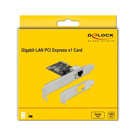 DeLOCK 81191 Tarjeta de Red PCI Express x1 Gigabit LAN 1 x RJ45 RTL8111 para PC, Interna