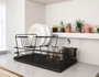 Hermia Escurreplatos SM005-B Metálico Negro 47 x 32 x 24 cm Duradero y Elegante para Cocina