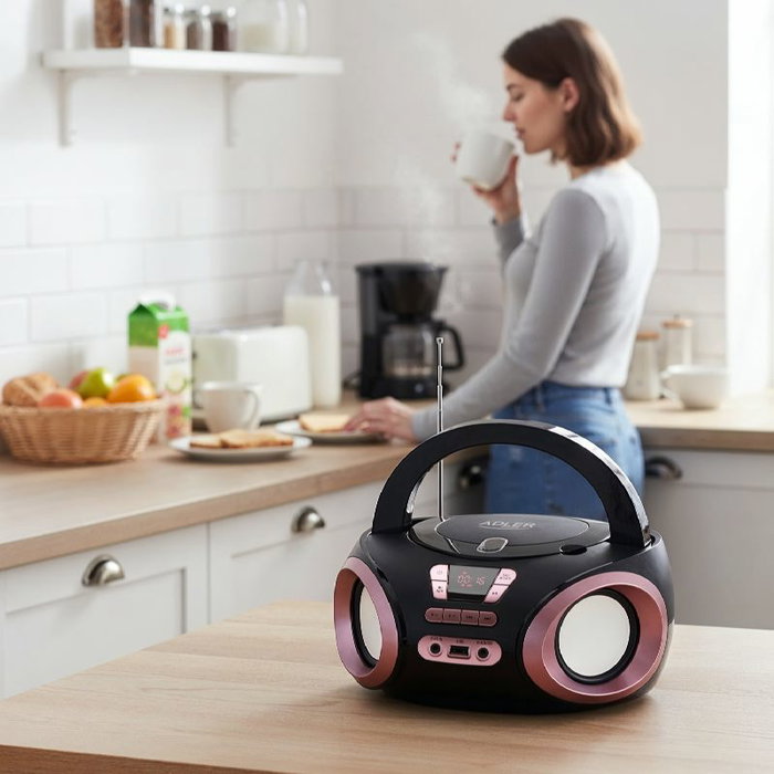ADLER Radio CD con USB y Aux In de 4.5W
