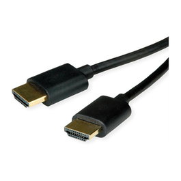 ROLINE HDMI High Speed Cable con Ethernet Slim ST-ST 1m Negro 11.04.6015 4K 60Hz HDR
