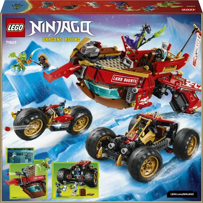 LEGO Ninjago 71869 La Recompensa de la Tierra - Juguete Ninja 3 en 1 para niños y niñas de 9 años en adelante