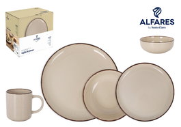 Santa Clara Vajilla Trento 16 Piezas - Plato Ø24 cm, Plato 18 cm, Plato 16 cm y 4 Tazas (2 Unidades)