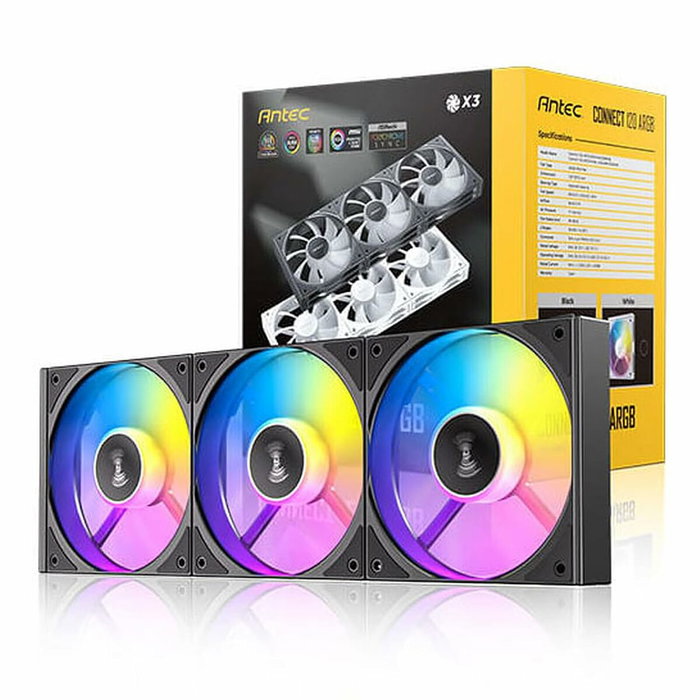 Antec Pack de 3 Ventiladores Connect 120 ARGB 120mm Negro