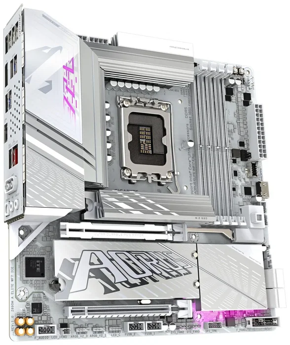 Gigabyte Z890M AORUS ELITE WIFI7 ICE Blanco Gigabyte Z890M AORUS ELITE WIFI7 ICE Blanco