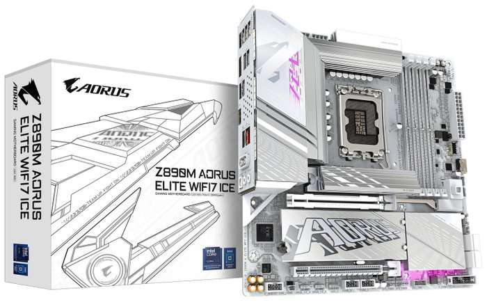 Gigabyte Z890M AORUS ELITE WIFI7 ICE Blanco Gigabyte Z890M AORUS ELITE WIFI7 ICE Blanco