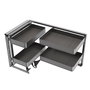 Emuca Rinconero extraíble Harmony para muebles de cocina, Izquierda, Acero y Madera, Gris antracita