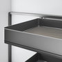 Emuca Rinconero extraíble Harmony para muebles de cocina, Izquierda, Acero y Madera, Gris antracita