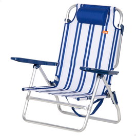 AKTIVE Silla de playa plegable de aluminio con cojín y cinta