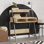 Hanah Home Escritorio de Estudio Sapphire Oak, Black 79x100x50 cm Roble Zafiro y Negro