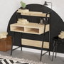 Hanah Home Escritorio de Estudio Sapphire Oak, Black 79x100x50 cm Roble Zafiro y Negro