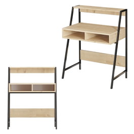Hanah Home Escritorio de Estudio Sapphire Oak, Black 79x100x50 cm Roble Zafiro y Negro