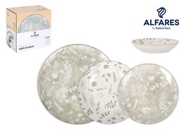 Santa Clara Vajilla 12 Pcs Fiorella con Plato 26.5 cm, Plato 20 cm, Plato 19 cm (2 Unidades)