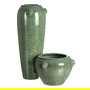 Macetero Verde Cerámica Decoración 40 X 40 X 30 cm