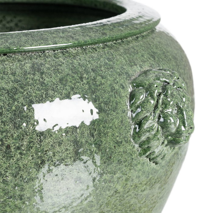 Macetero Verde Cerámica Decoración 40 X 40 X 30 cm