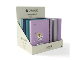 Carchivo Carpeta Carchivo 360 My Rules 4 Anillas 20 mm PP Foam A4 con Gomilla Expositor 10 Unidades Colores Surtidos