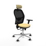 PIQUERAS Y CRESPO Silla de oficina Jorquera con mecanismo Sincro/Traslack, Crema y Negro