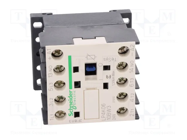 Schneider Electric TeSys K LP4K0610BW3 Contactor 3-polar 6A 24VDC Schneider Electric TeSys K LP4K0610BW3 Contactor 3-polar 6A 24VDC