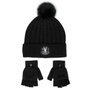 Cerdá Conjunto de Gorro Beanie y Guantes Wednesday Negro