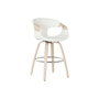 DKD Home Decor Taburete de Madera y Poliéster Blanco
