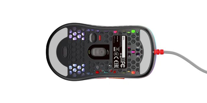 CHERRY XTRFY M42 - Ratón Óptico para Juego Ambidiestro, 16000 DPI, USB, Iluminación RGB Multicolor, 59g, Cable