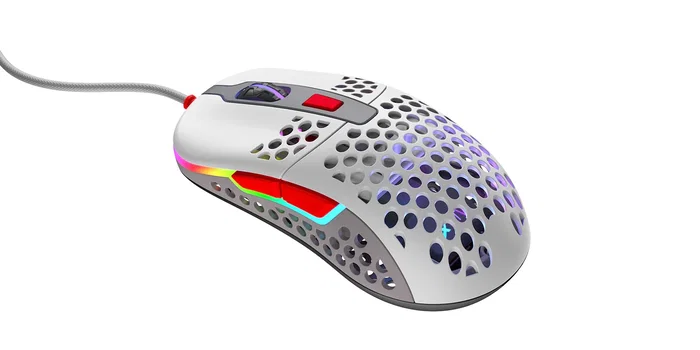 CHERRY XTRFY M42 - Ratón Óptico para Juego Ambidiestro, 16000 DPI, USB, Iluminación RGB Multicolor, 59g, Cable