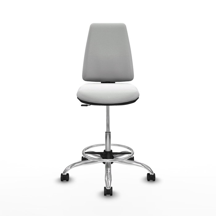 PIQUERAS Y CRESPO Taburete Elche CP Bali blanco con base cromada