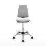 PIQUERAS Y CRESPO Taburete Elche CP Bali blanco con base cromada