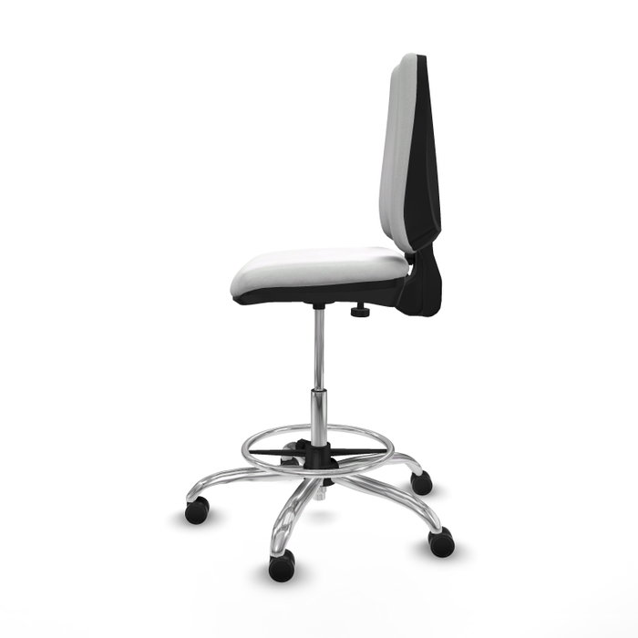 PIQUERAS Y CRESPO Taburete Elche CP Bali blanco con base cromada