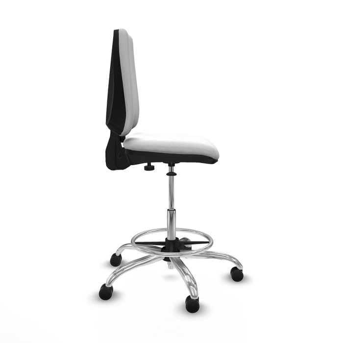 PIQUERAS Y CRESPO Taburete Elche CP Bali blanco con base cromada