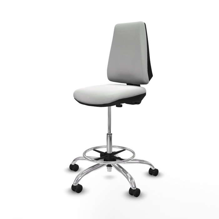 PIQUERAS Y CRESPO Taburete Elche CP Bali blanco con base cromada