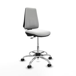 PIQUERAS Y CRESPO Taburete Elche CP Bali blanco con base cromada
