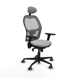PIQUERAS Y CRESPO Silla de oficina Jorquera con mecanismo Sincro, brazos 3D y cabecero fijo, Gris