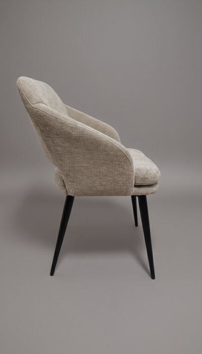 BORDECOR Silla Mensa en tela beige y patas negras BORDECOR Silla Mensa en tela beige y patas negras